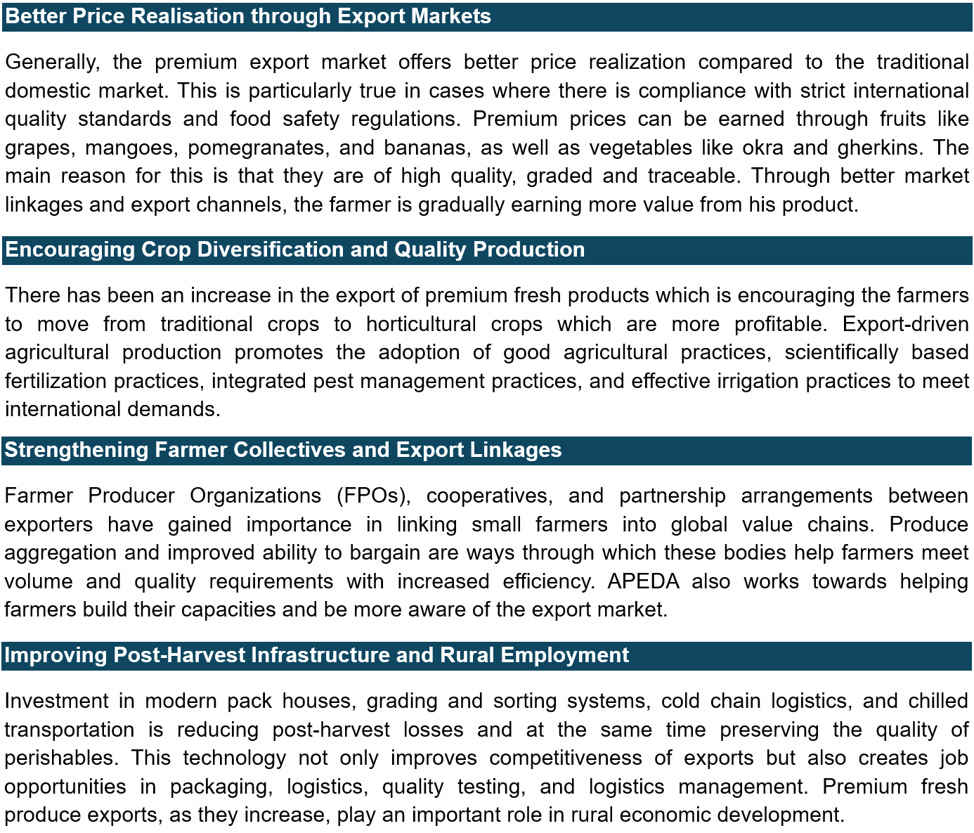 New Opportunities for Farmers through Premium Fresh Produce Exports